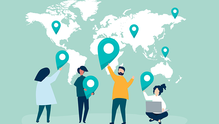 Global map highlighting regions for localization strategy planning